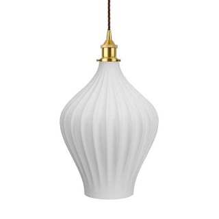 Persian Fluted Orbicular Surf White Pendant Light